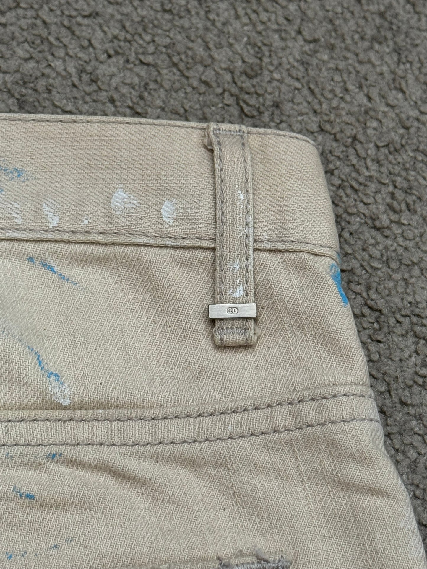 SS10 Dior Homme by Kris Van Assche "Wildcat" Painted Denim Jeans