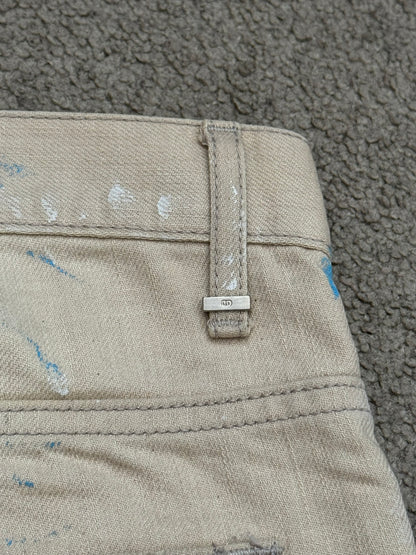 SS10 Dior Homme by Kris Van Assche "Wildcat" Painted Denim Jeans