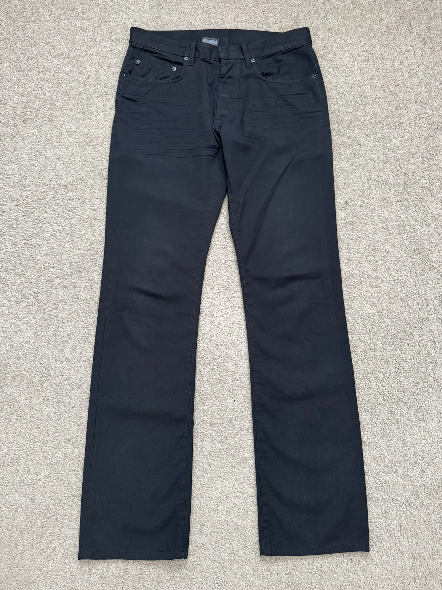 AW04 Dior Homme by Hedi Slimane Black Whiskered Denim Jeans