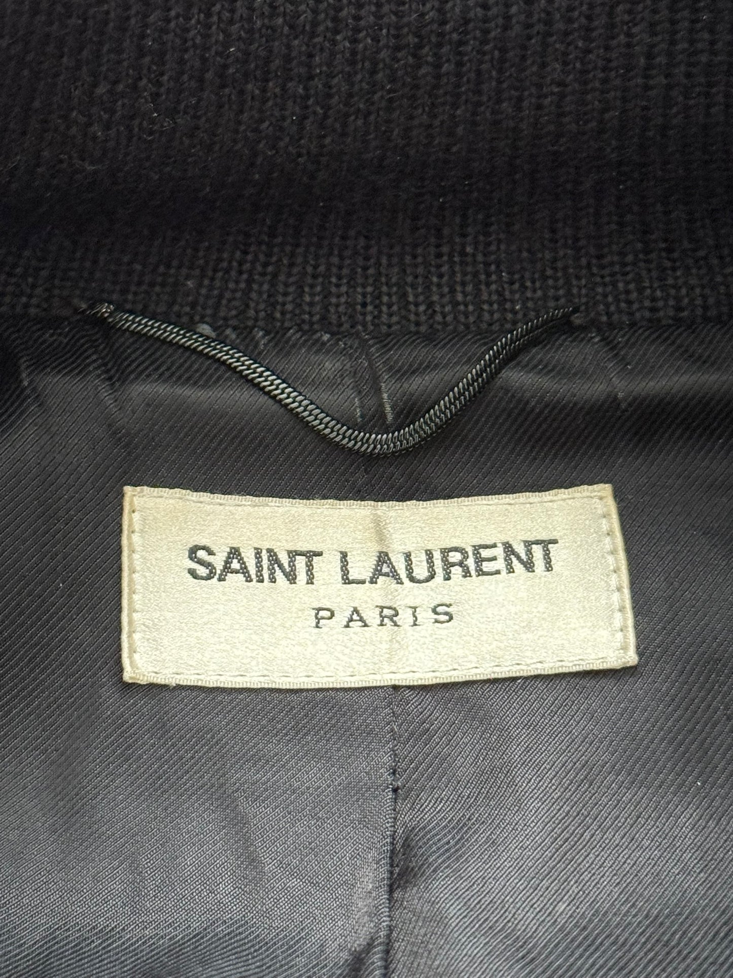 FW16 Saint Laurent by Hedi Slimane Red Teddy Varsity Bomber Jacket