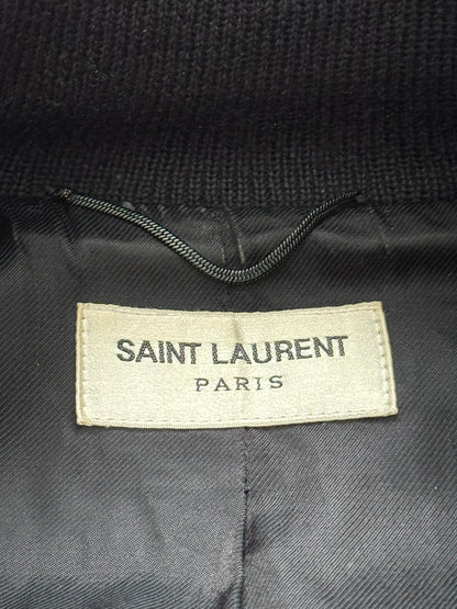 FW16 Saint Laurent by Hedi Slimane Red Teddy Varsity Bomber Jacket