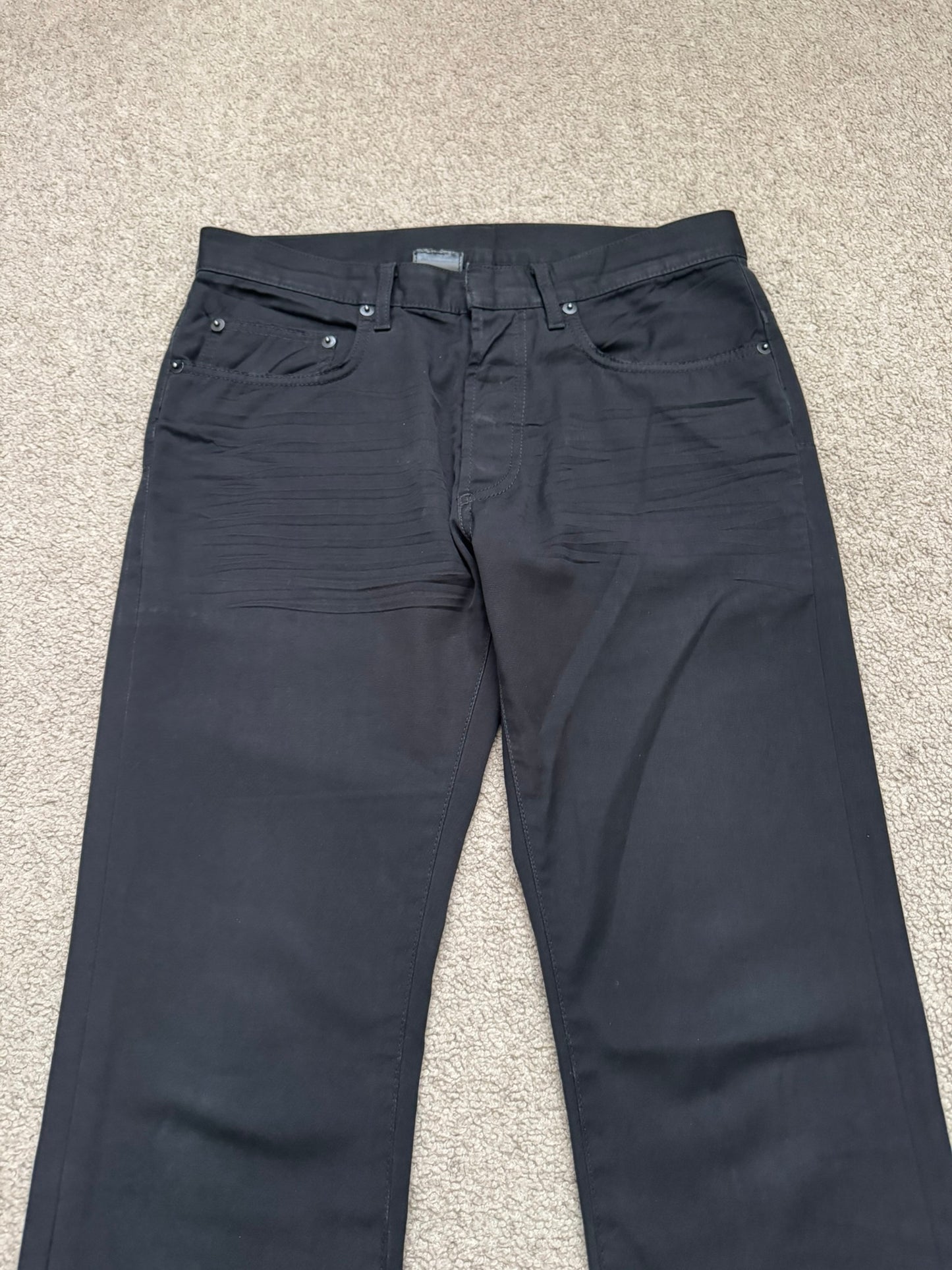 AW04 Dior Homme by Hedi Slimane Black Whiskered Denim Jeans