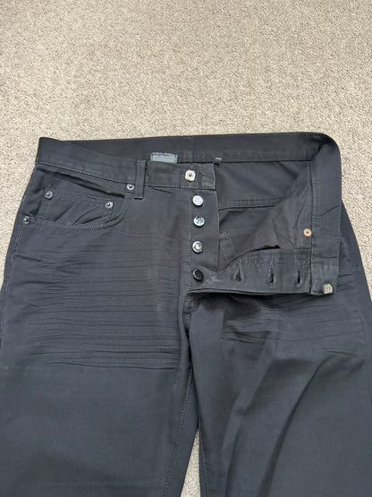 AW04 Dior Homme by Hedi Slimane Black Whiskered Denim Jeans