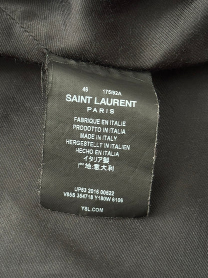 FW16 Saint Laurent by Hedi Slimane Red Teddy Varsity Bomber Jacket