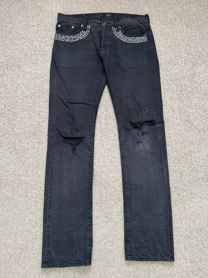 SS09 Undercover "Neoboy" Patti Smith Poem Black Denim Jeans