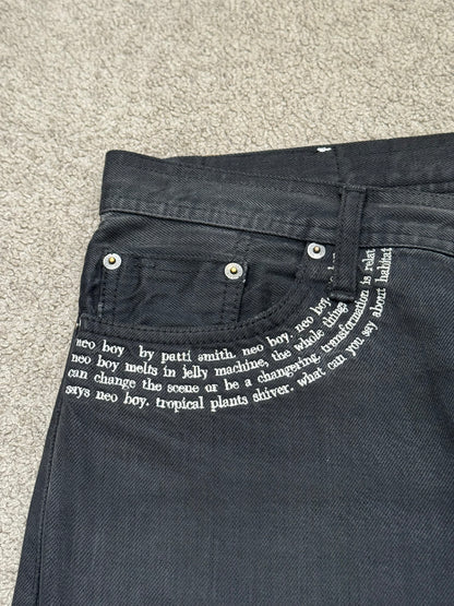 SS09 Undercover "Neoboy" Patti Smith Poem Black Denim Jeans