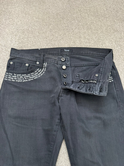 SS09 Undercover "Neoboy" Patti Smith Poem Black Denim Jeans