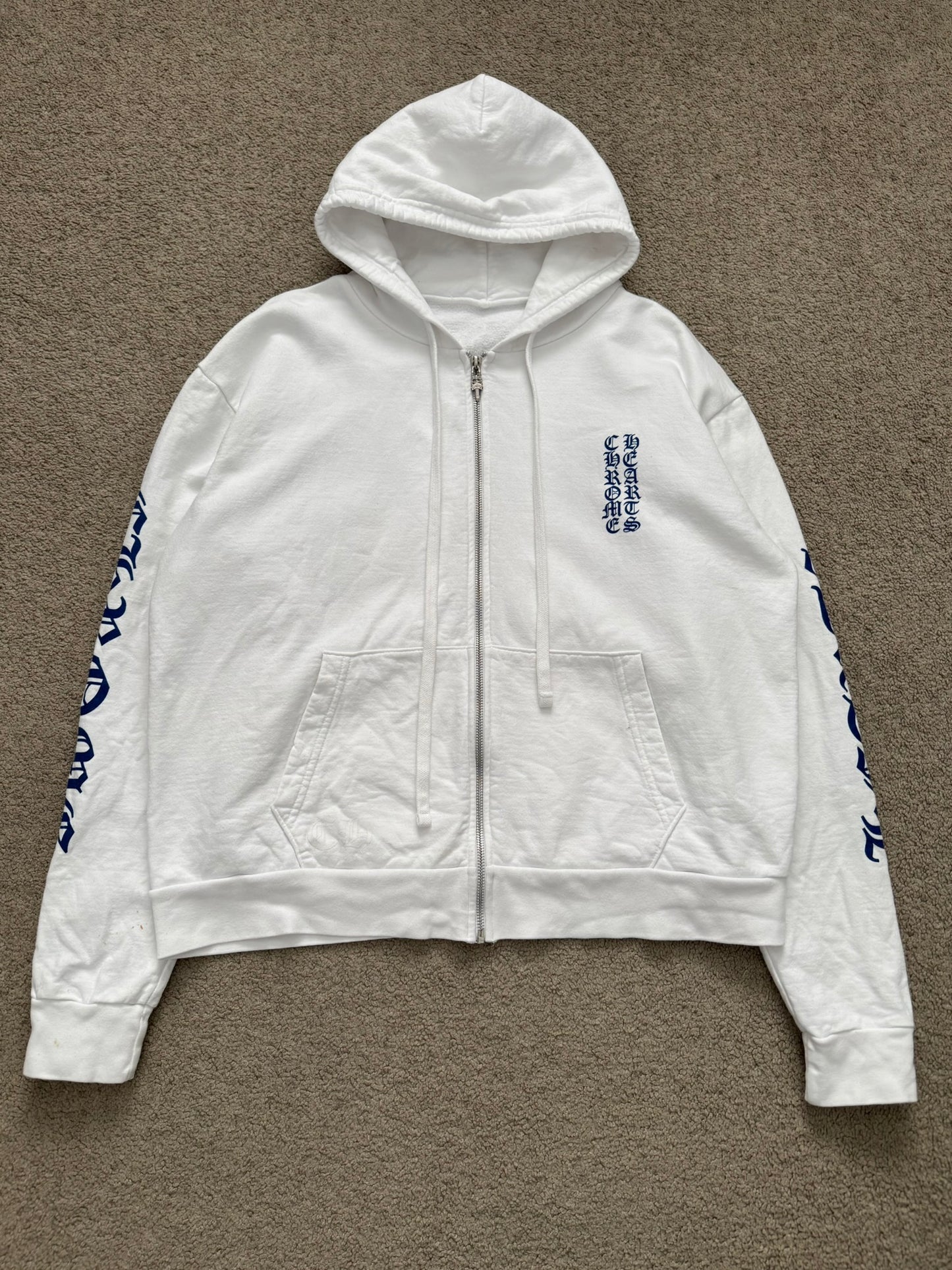 Chrome Hearts Vertical Logo Dagger Zip Up Hoodie