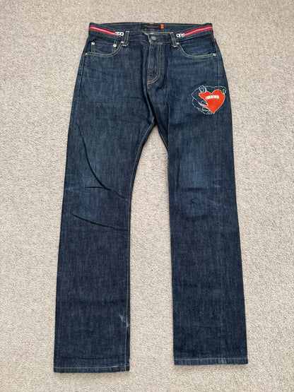 AW07 Undercover Grasping Heart Zipper Waist Denim Jeans