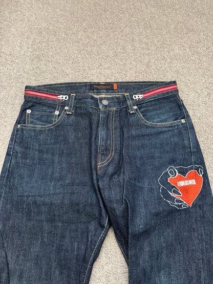 AW07 Undercover Grasping Heart Zipper Waist Denim Jeans