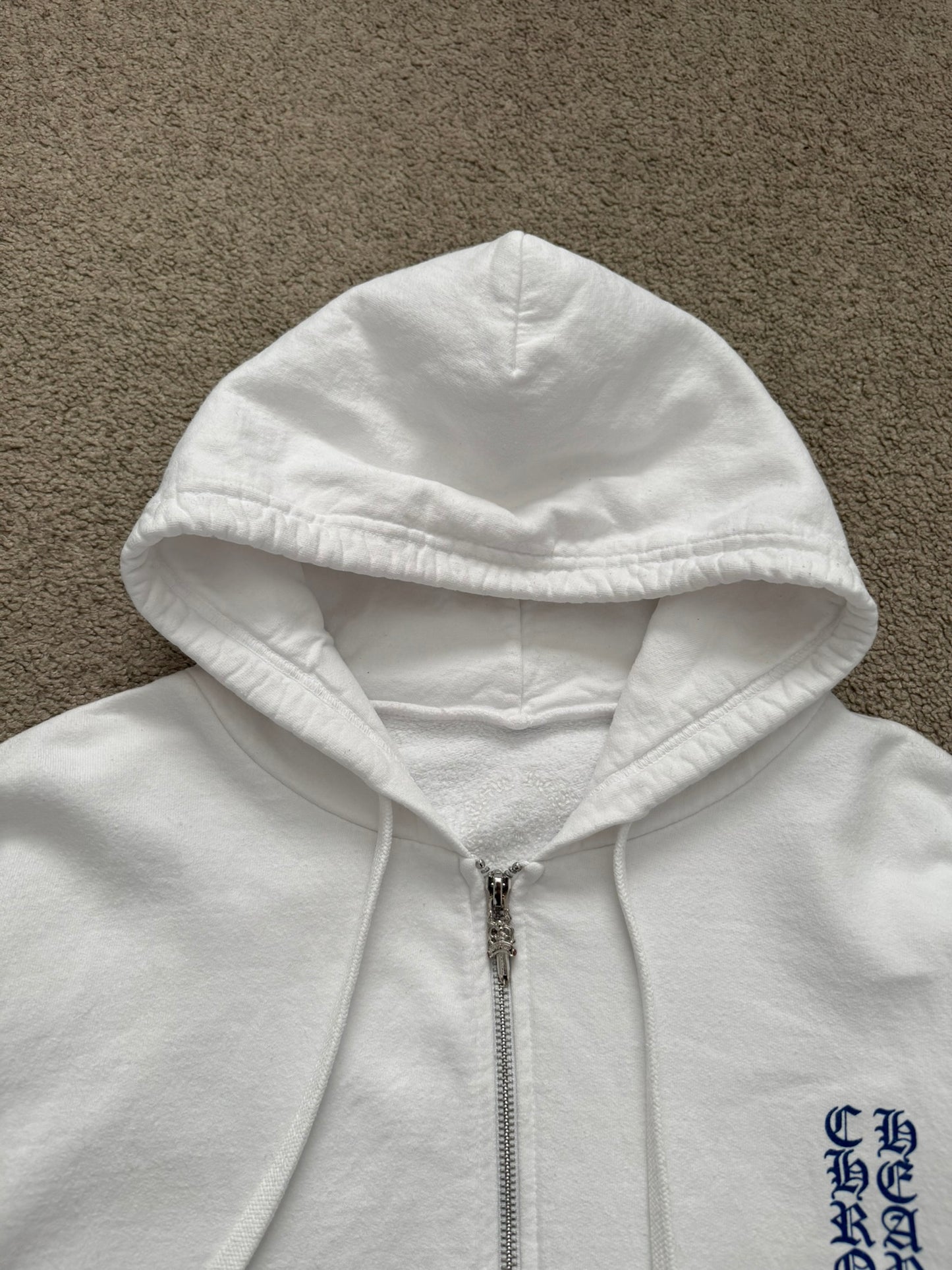 Chrome Hearts Vertical Logo Dagger Zip Up Hoodie