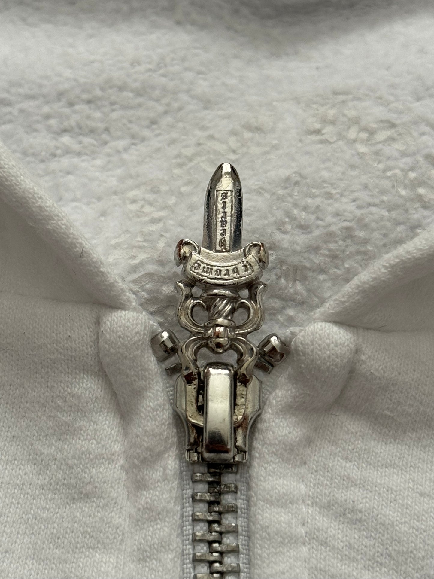 Chrome Hearts Vertical Logo Dagger Zip Up Hoodie