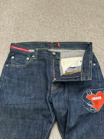 AW07 Undercover Grasping Heart Zipper Waist Denim Jeans