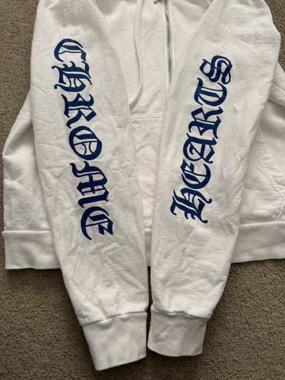 Chrome Hearts Vertical Logo Dagger Zip Up Hoodie