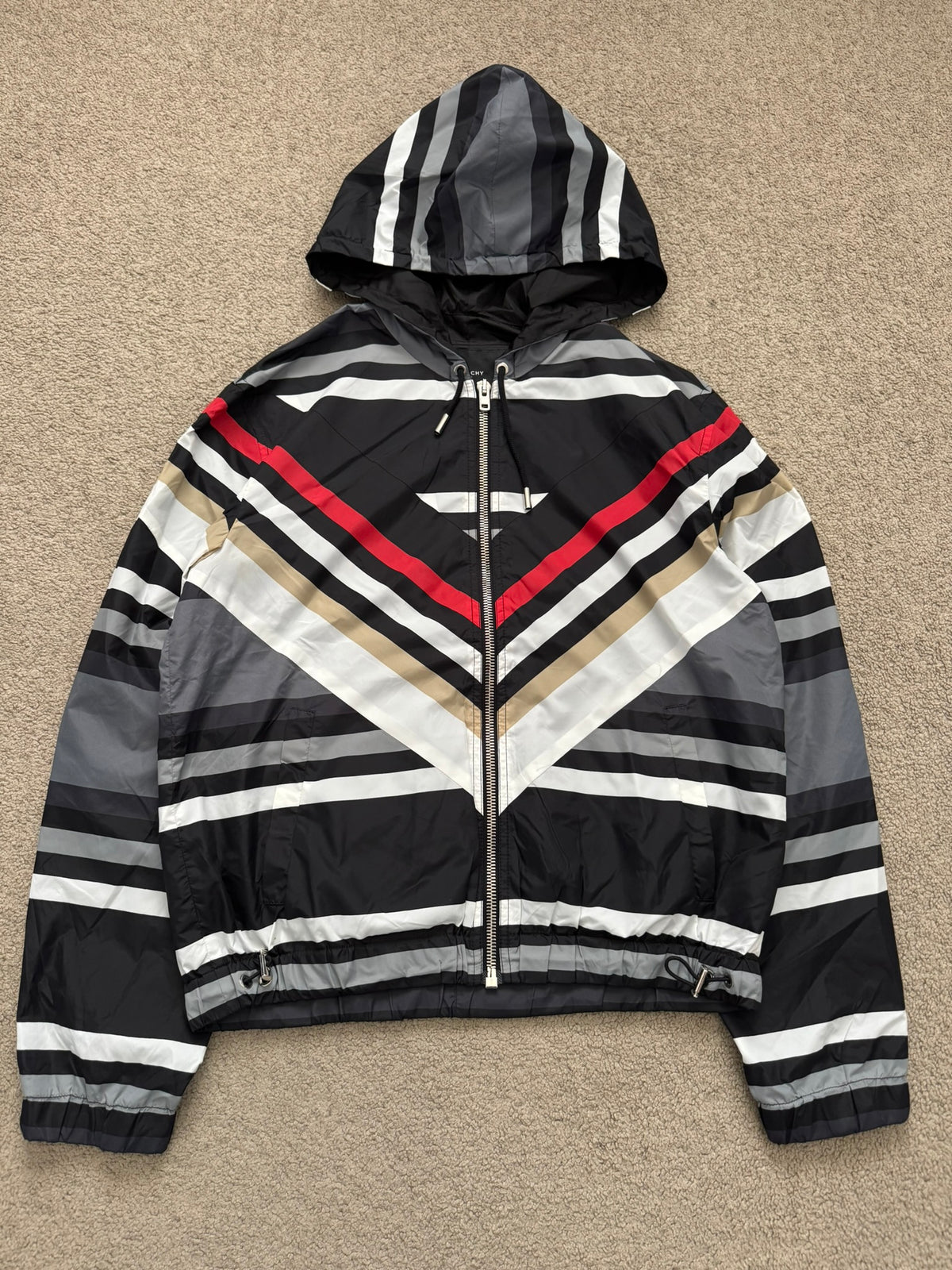 FW14 Givenchy by Riccardo Tisci Chevron Print Nylon Parka Jacket