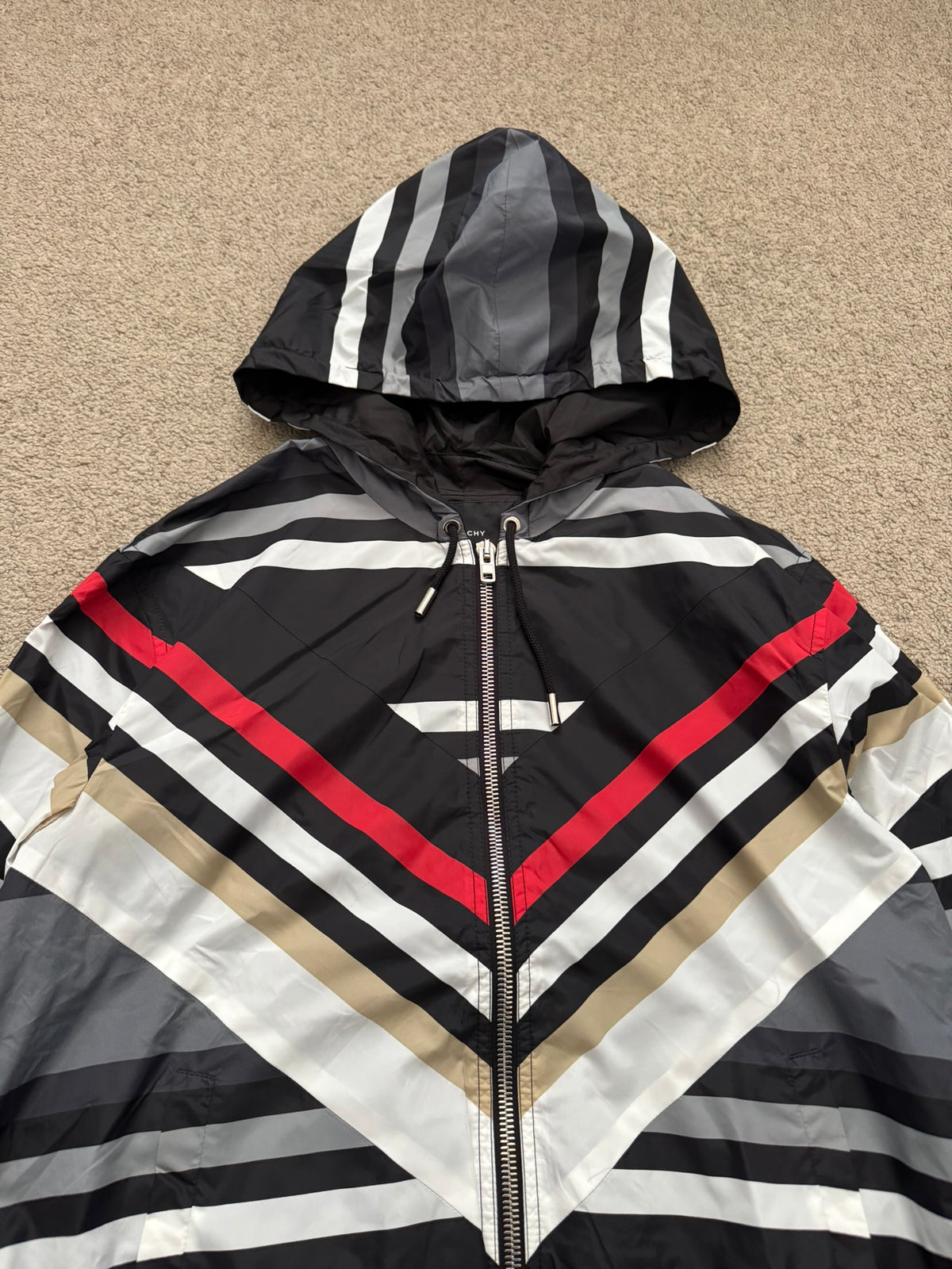 FW14 Givenchy by Riccardo Tisci Chevron Print Nylon Parka Jacket