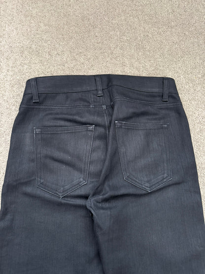 FW15 Saint Laurent by Hedi Slimane Waxed Knee Slit D02 Denim Jeans