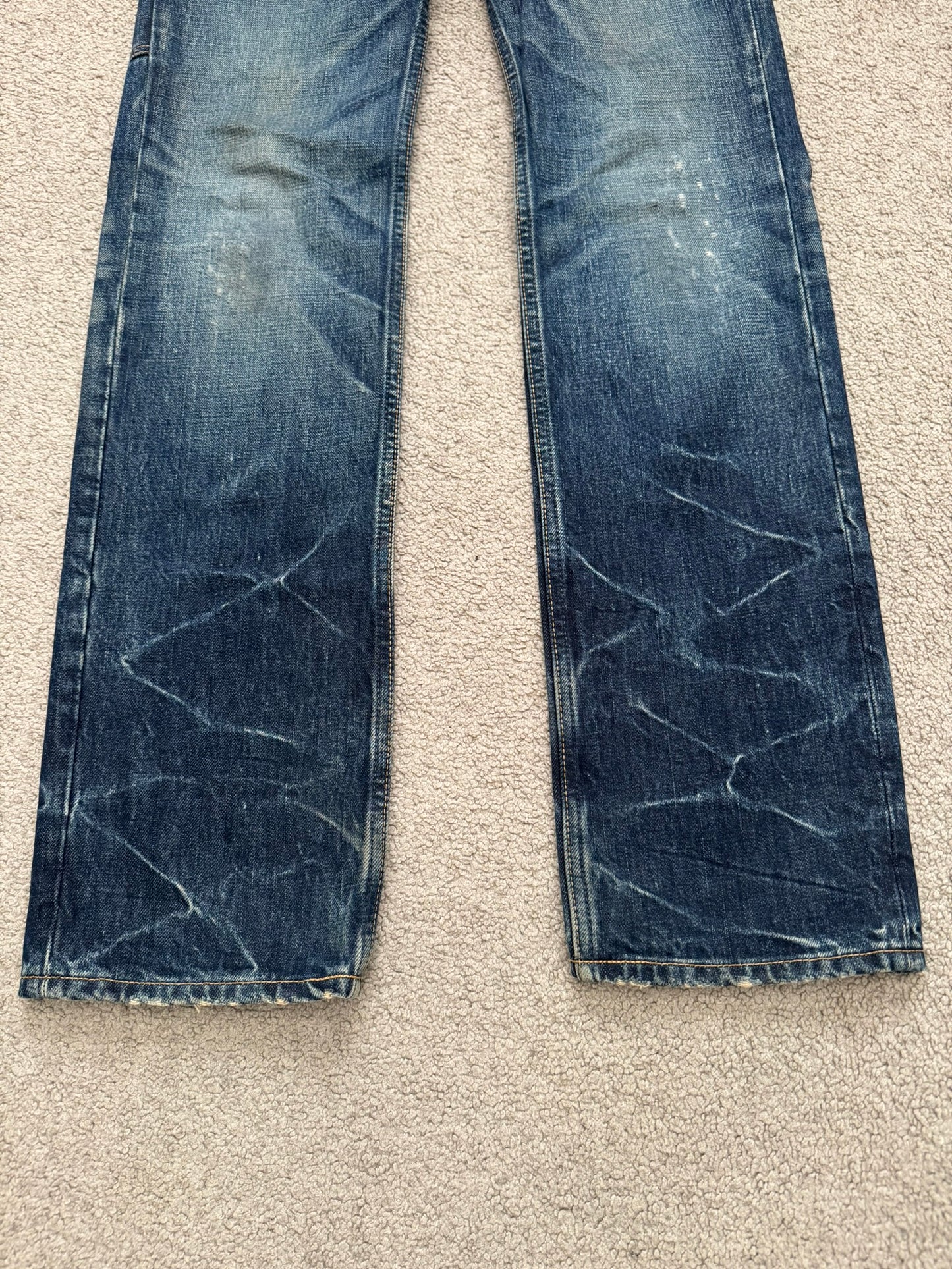 SS07 Number (N)ine Crying Heart Pain Carpenter Honeycomb Denim Jeans