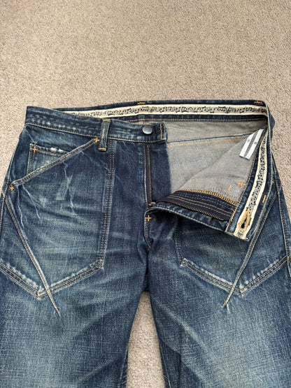 SS07 Number (N)ine Crying Heart Pain Carpenter Honeycomb Denim Jeans