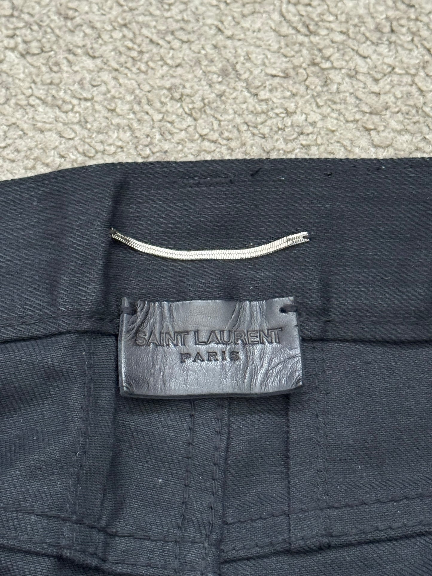 SS15 Saint Laurent by Hedi Slimane Black Waxed D02 Denim Jeans