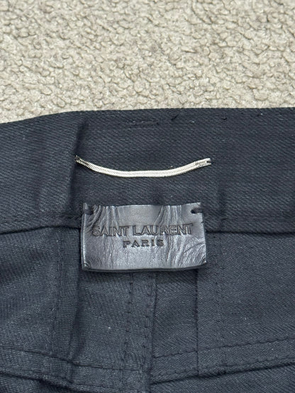 SS15 Saint Laurent by Hedi Slimane Black Waxed D02 Denim Jeans