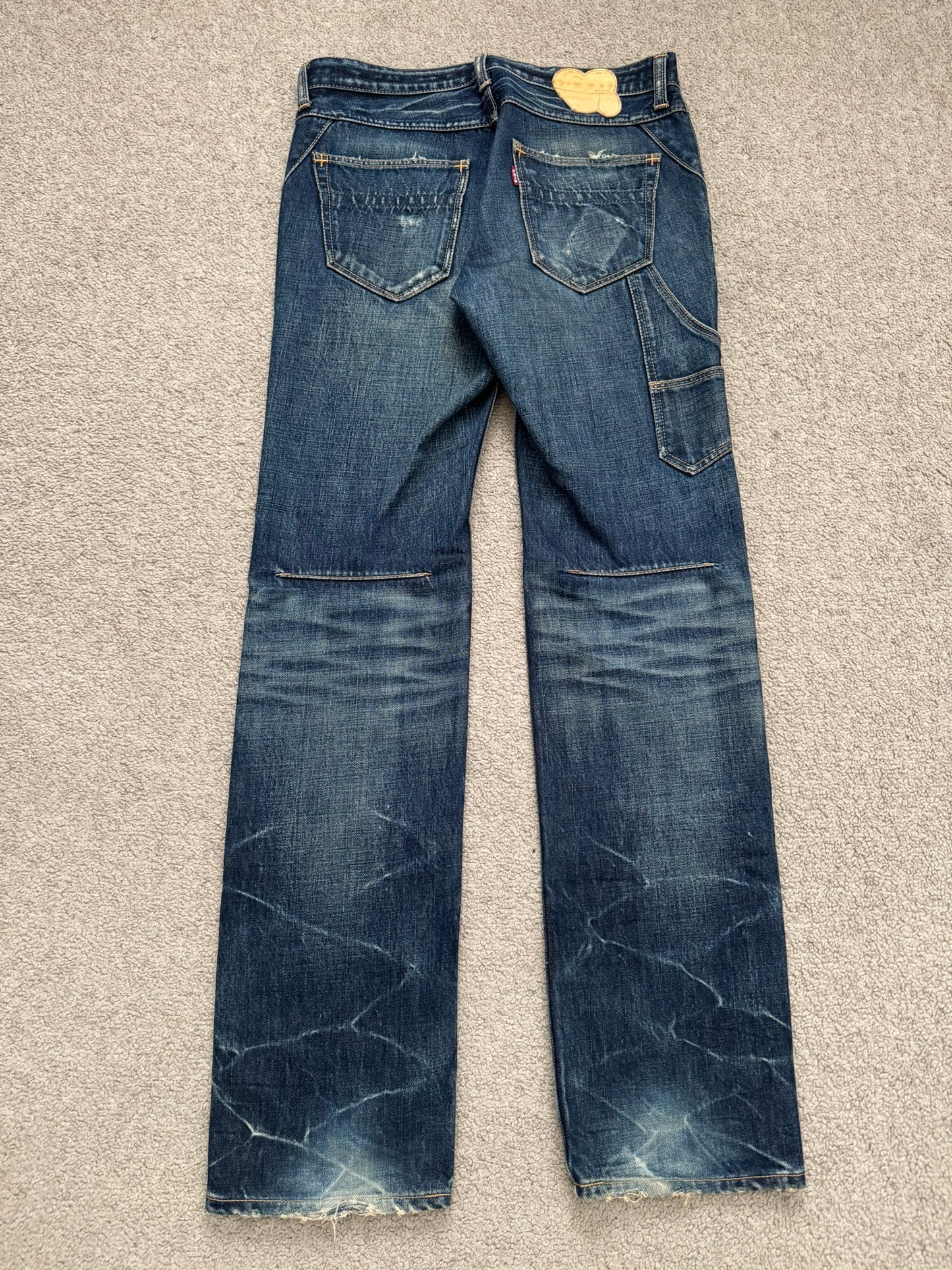 SS07 Number (N)ine Crying Heart Pain Carpenter Honeycomb Denim Jeans