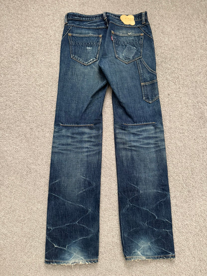 SS07 Number (N)ine Crying Heart Pain Carpenter Honeycomb Denim Jeans