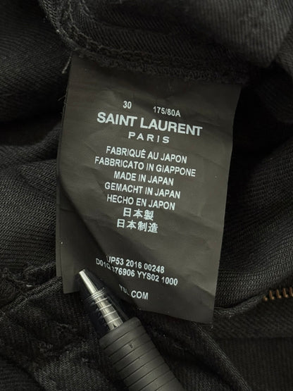 SS15 Saint Laurent by Hedi Slimane Black Waxed D02 Denim Jeans