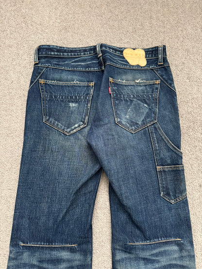 SS07 Number (N)ine Crying Heart Pain Carpenter Honeycomb Denim Jeans