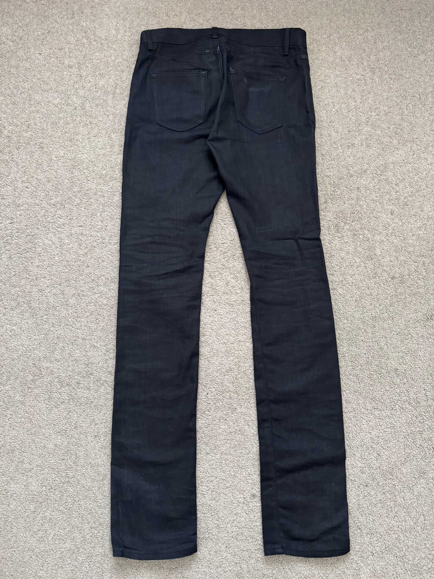 SS15 Saint Laurent by Hedi Slimane Black Waxed D02 Denim Jeans