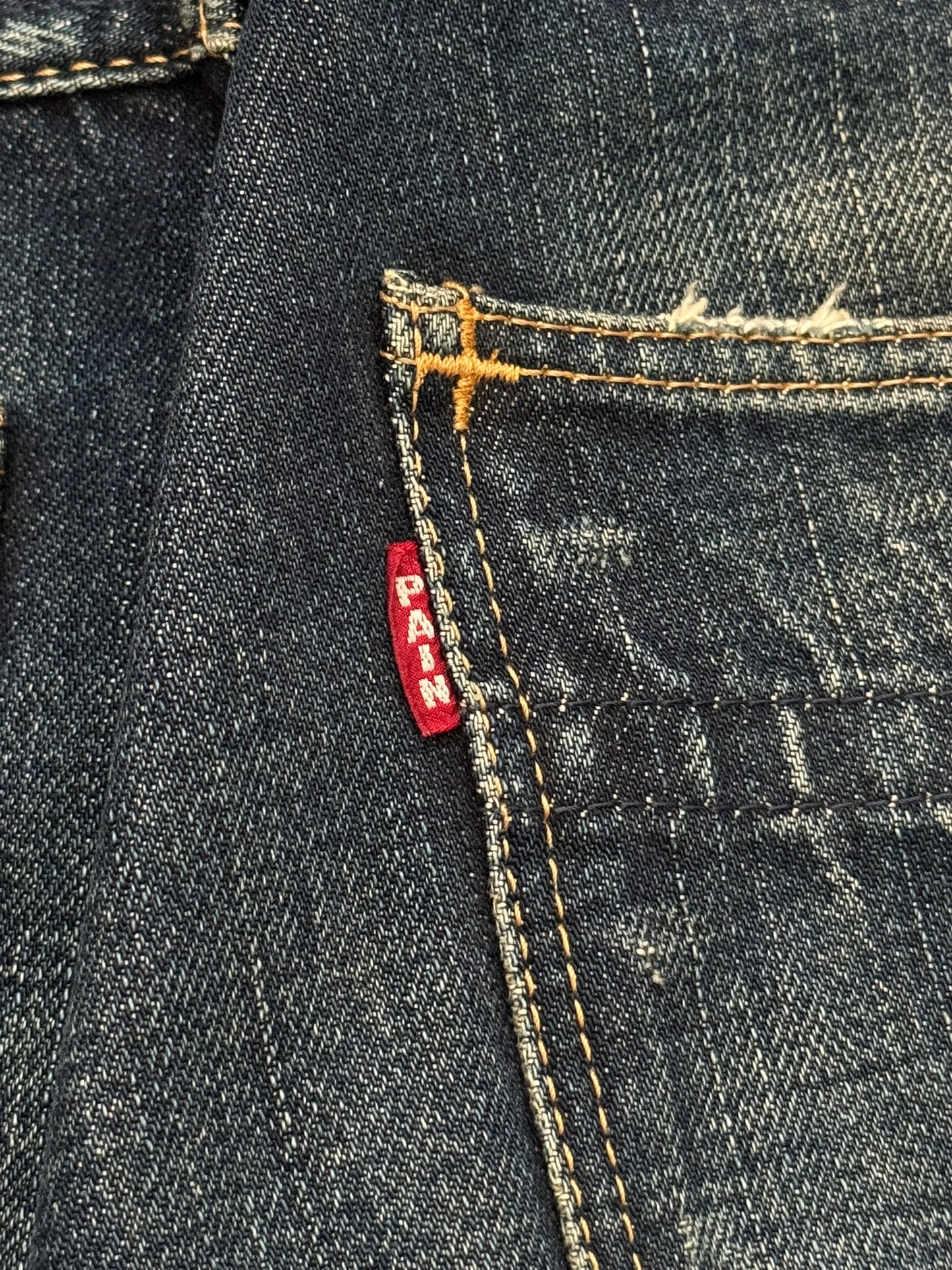 SS07 Number (N)ine Crying Heart Pain Carpenter Honeycomb Denim Jeans