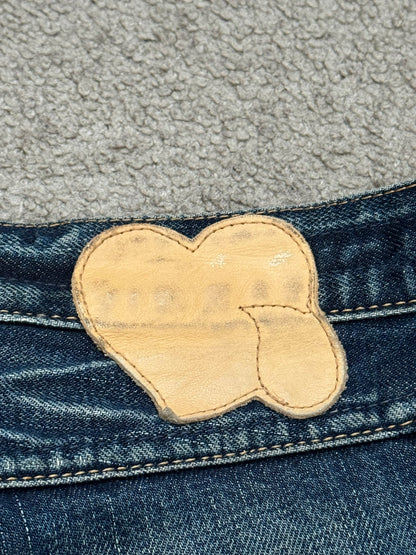 SS07 Number (N)ine Crying Heart Pain Carpenter Honeycomb Denim Jeans