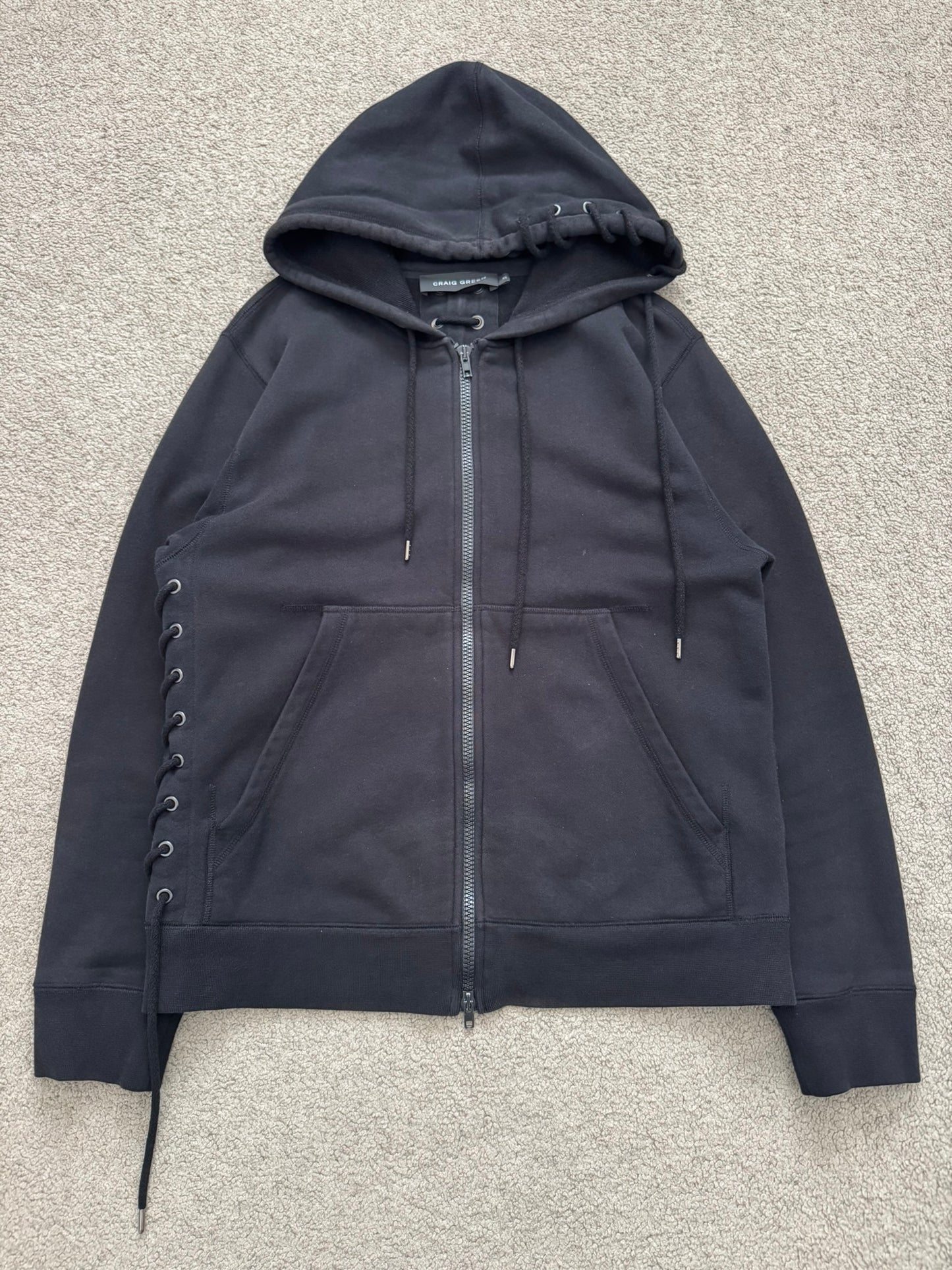 Craig Green Black Lace Zip Up Hoodie