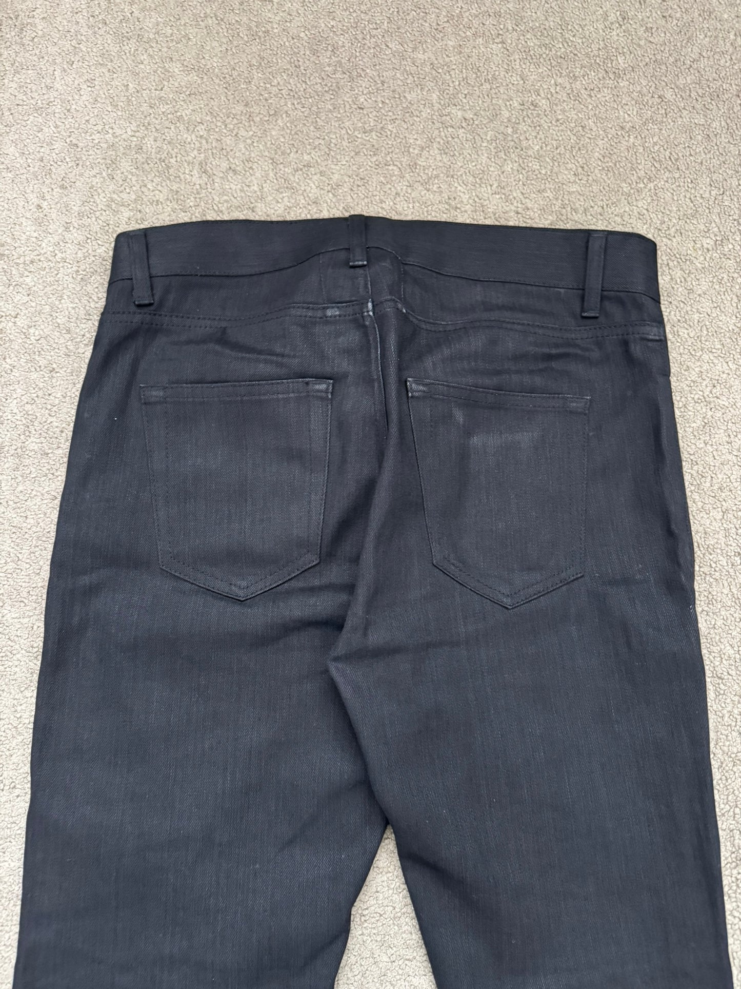 SS15 Saint Laurent by Hedi Slimane Black Waxed D02 Denim Jeans