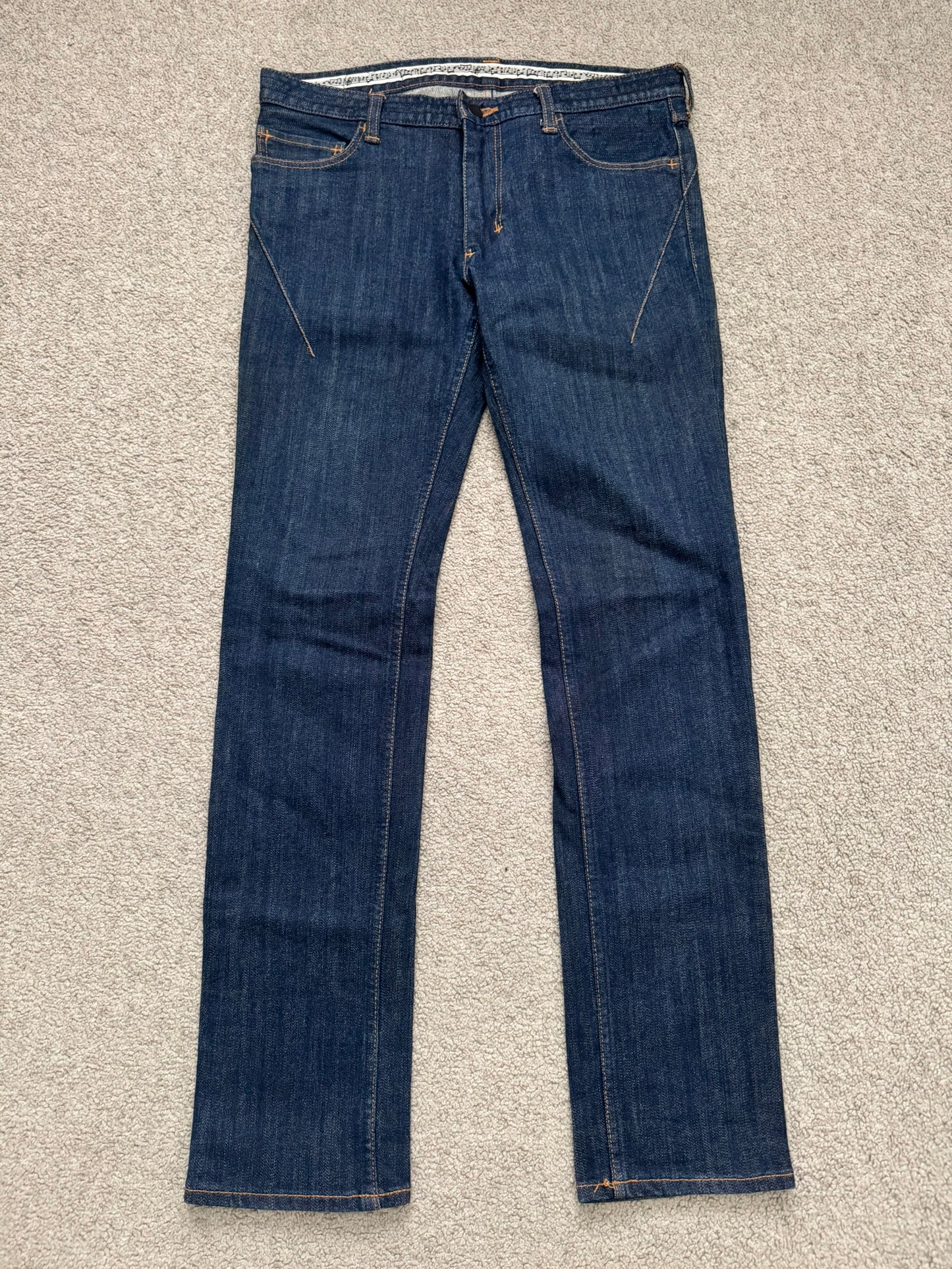 FW07 Number (N)ine Indigo Crying Heart Pain Denim Jeans