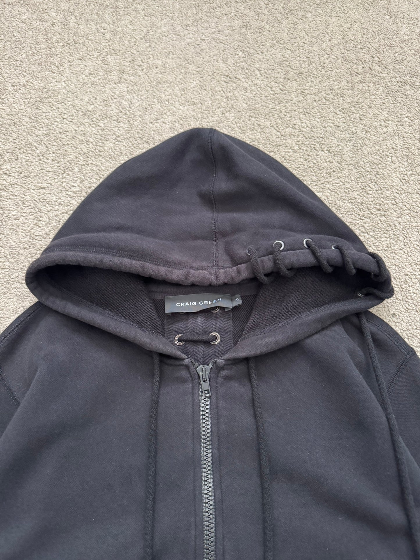 Craig Green Black Lace Zip Up Hoodie