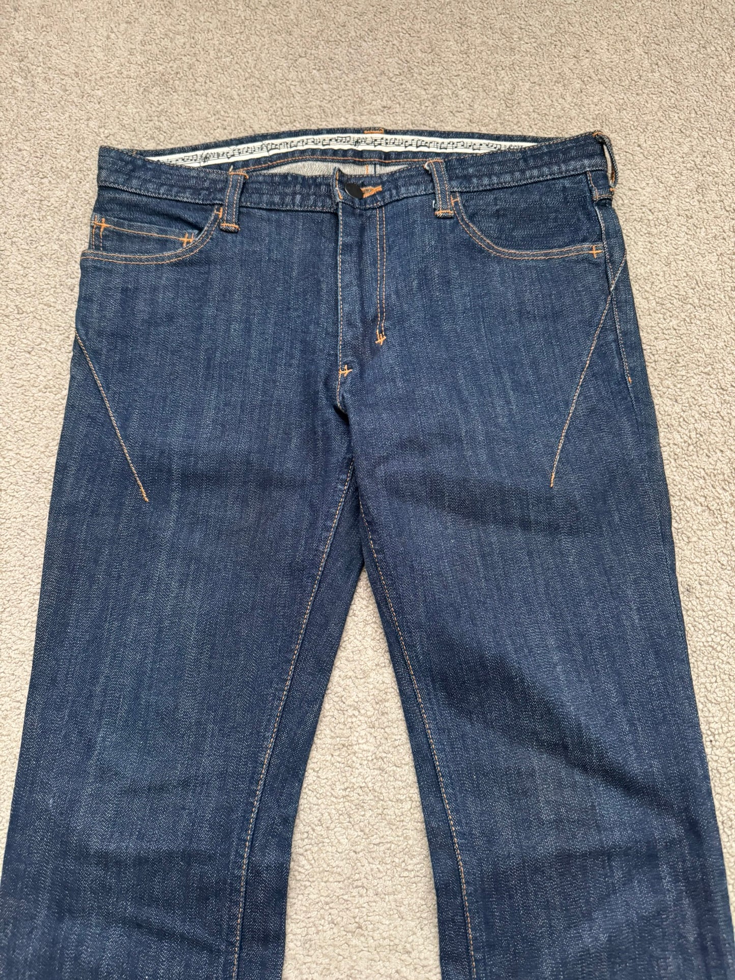 FW07 Number (N)ine Indigo Crying Heart Pain Denim Jeans