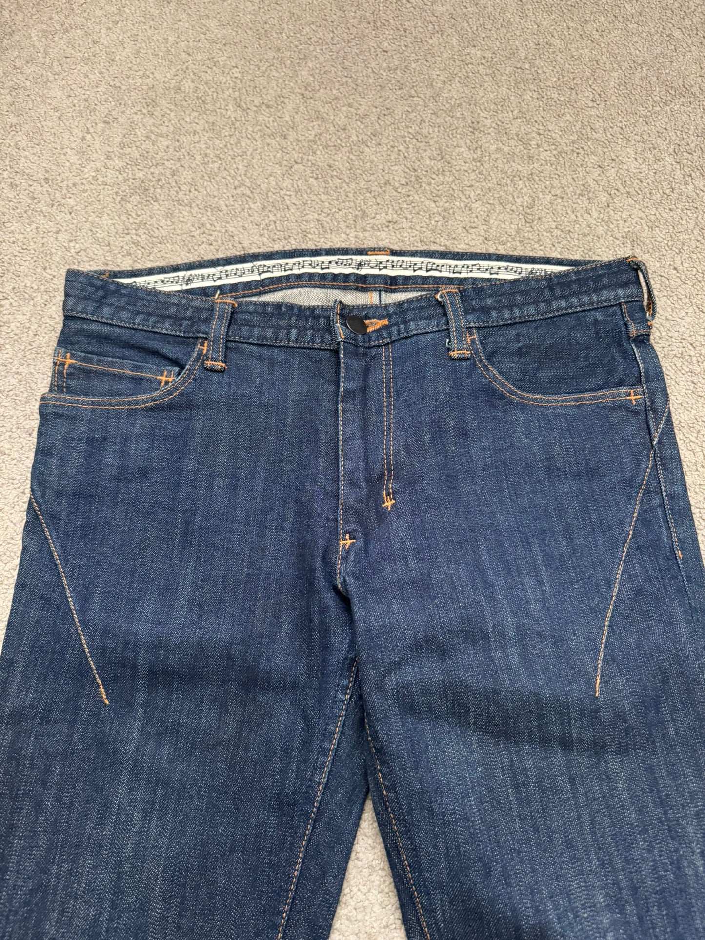 FW07 Number (N)ine Indigo Crying Heart Pain Denim Jeans