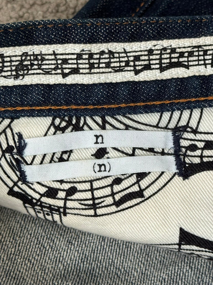 FW07 Number (N)ine Indigo Crying Heart Pain Denim Jeans