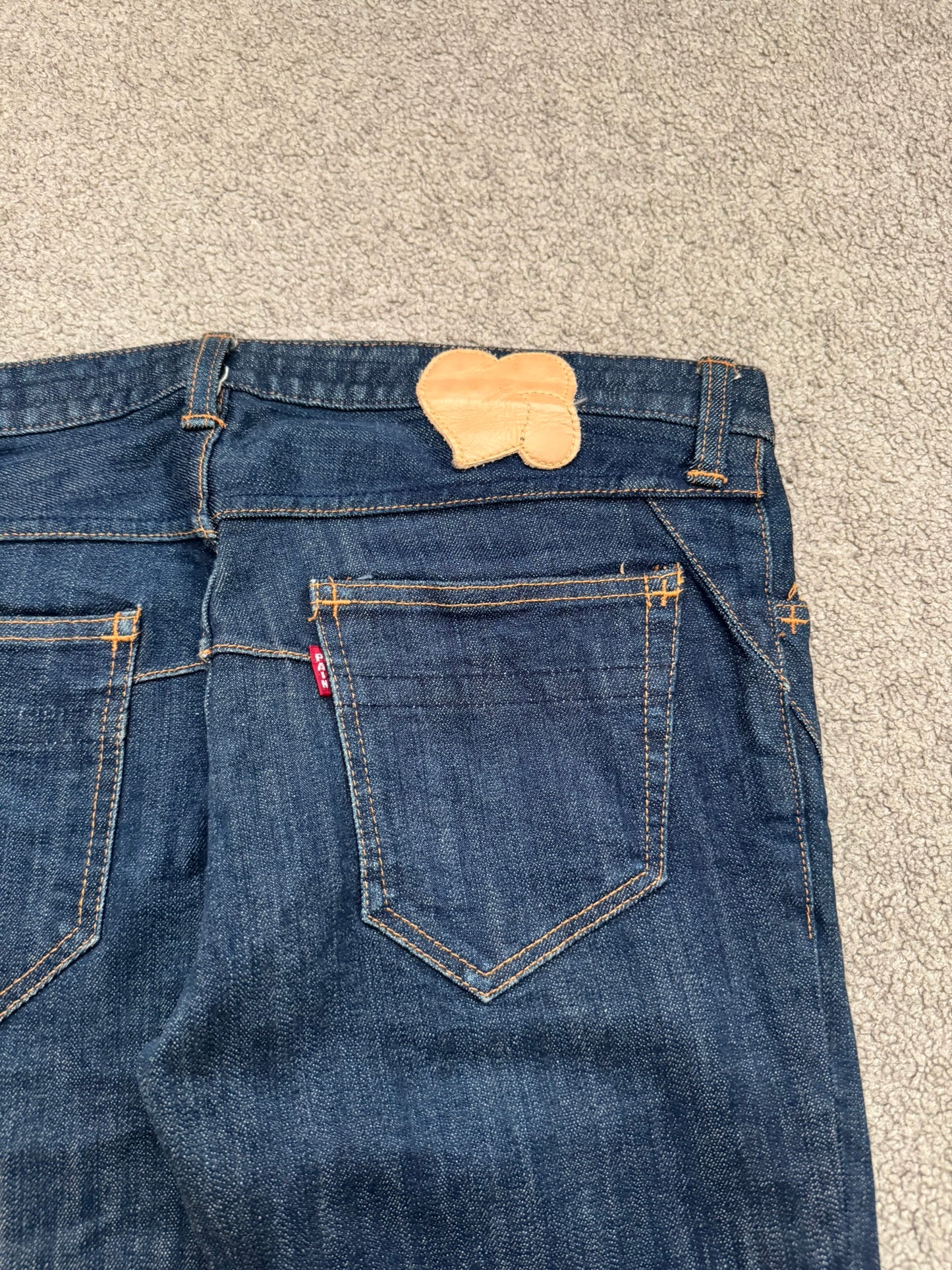 FW07 Number (N)ine Indigo Crying Heart Pain Denim Jeans