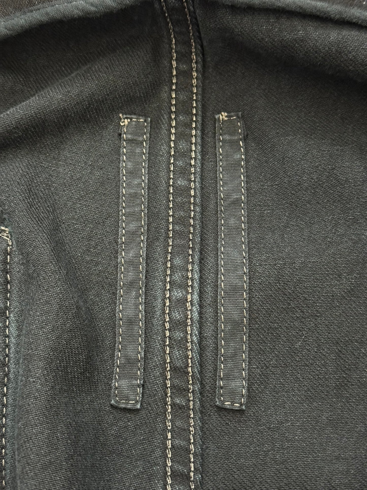 FW15 Rick Owens DRKSHDW Black Matte Waxed Aircut Denim Jeans