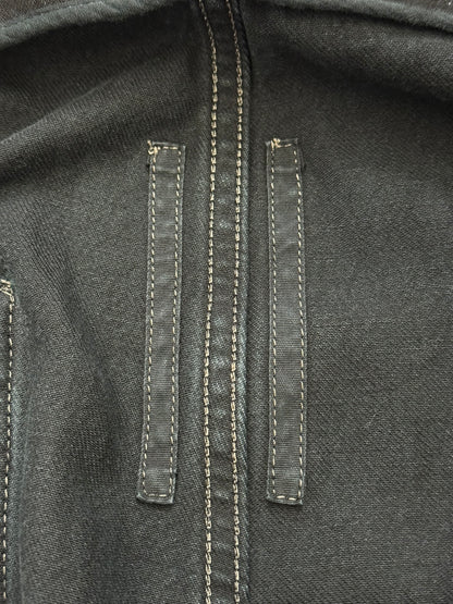 FW15 Rick Owens DRKSHDW Black Matte Waxed Aircut Denim Jeans