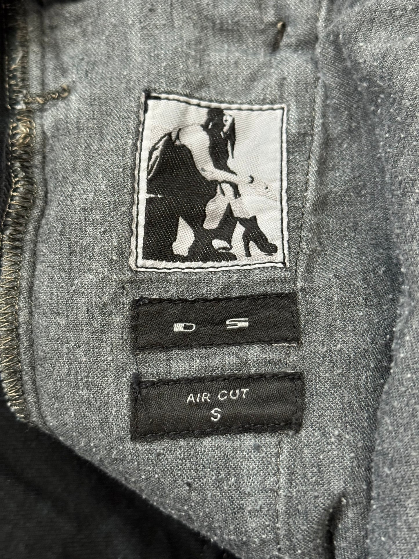 FW15 Rick Owens DRKSHDW Black Matte Waxed Aircut Denim Jeans