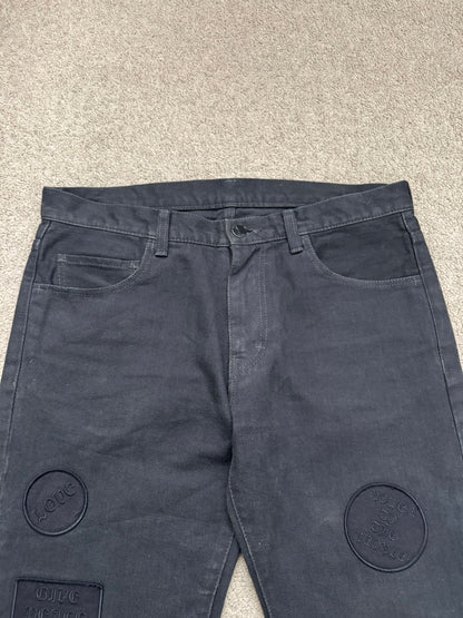 AW04 Number (N)ine "Give Peace A Chance" Patch Denim Jeans