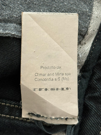 FW15 Rick Owens DRKSHDW Black Matte Waxed Aircut Denim Jeans