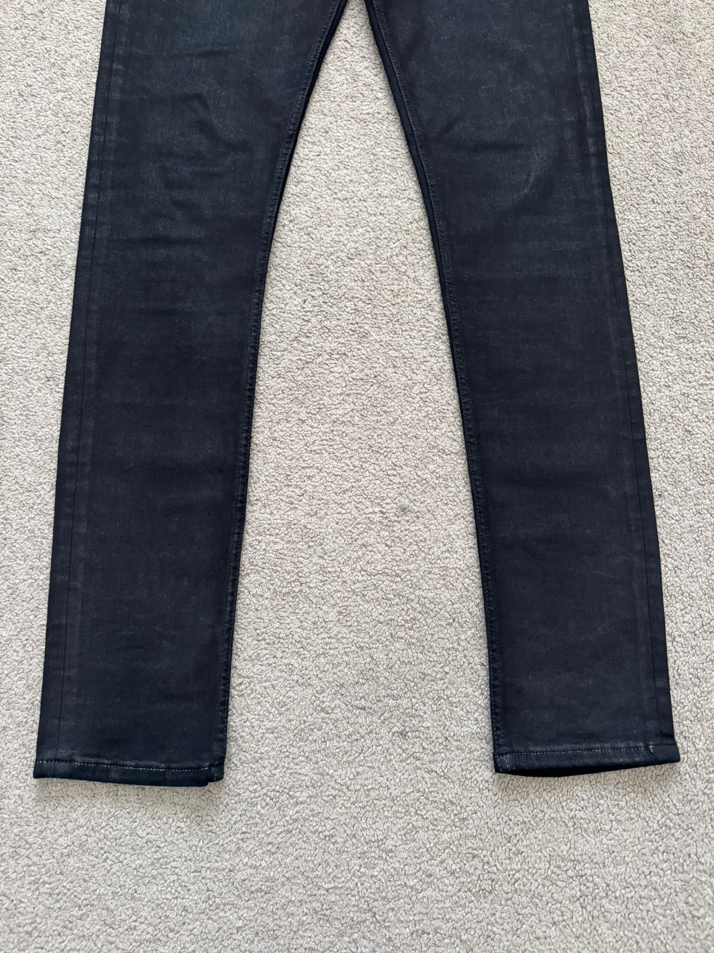 FW19 Rick Owens DRKSHDW Black Waxed Tyrone Cut Denim Jeans