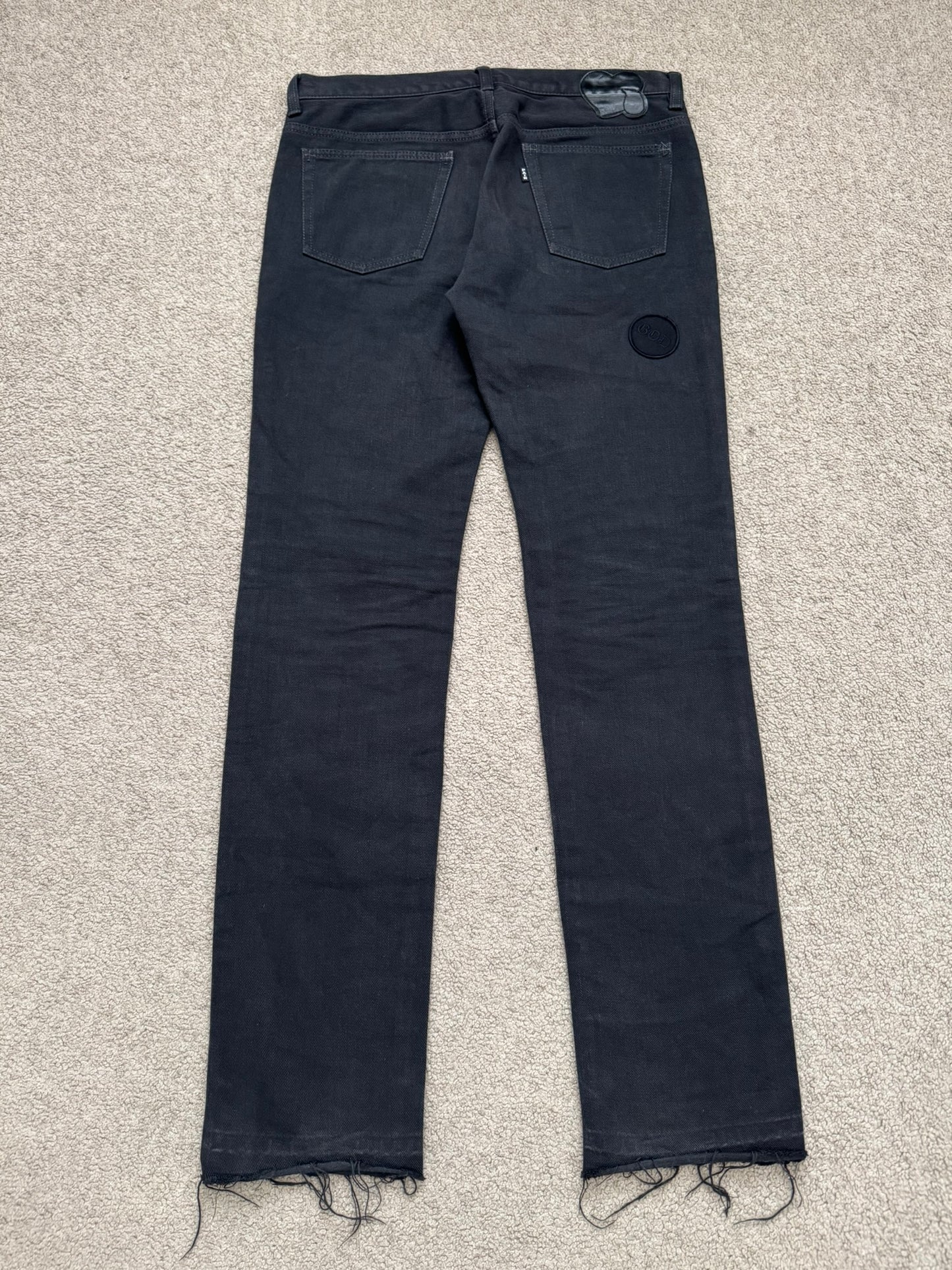 AW04 Number (N)ine "Give Peace A Chance" Patch Denim Jeans