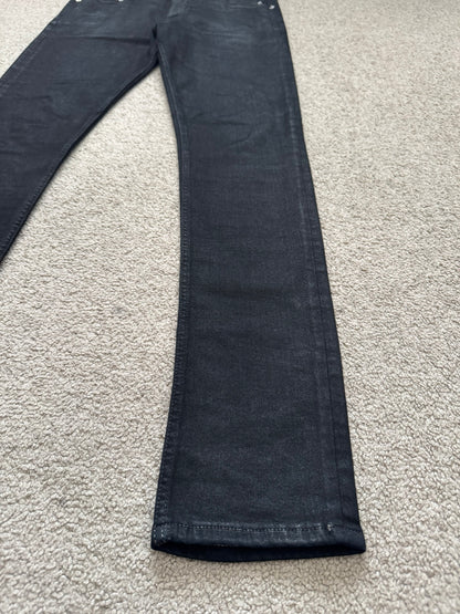 FW19 Rick Owens DRKSHDW Black Waxed Tyrone Cut Denim Jeans
