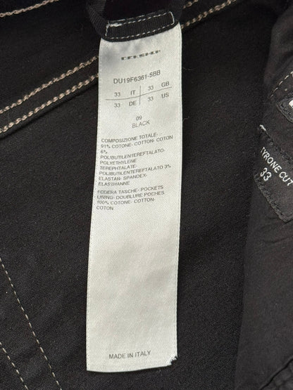 FW19 Rick Owens DRKSHDW Black Waxed Tyrone Cut Denim Jeans