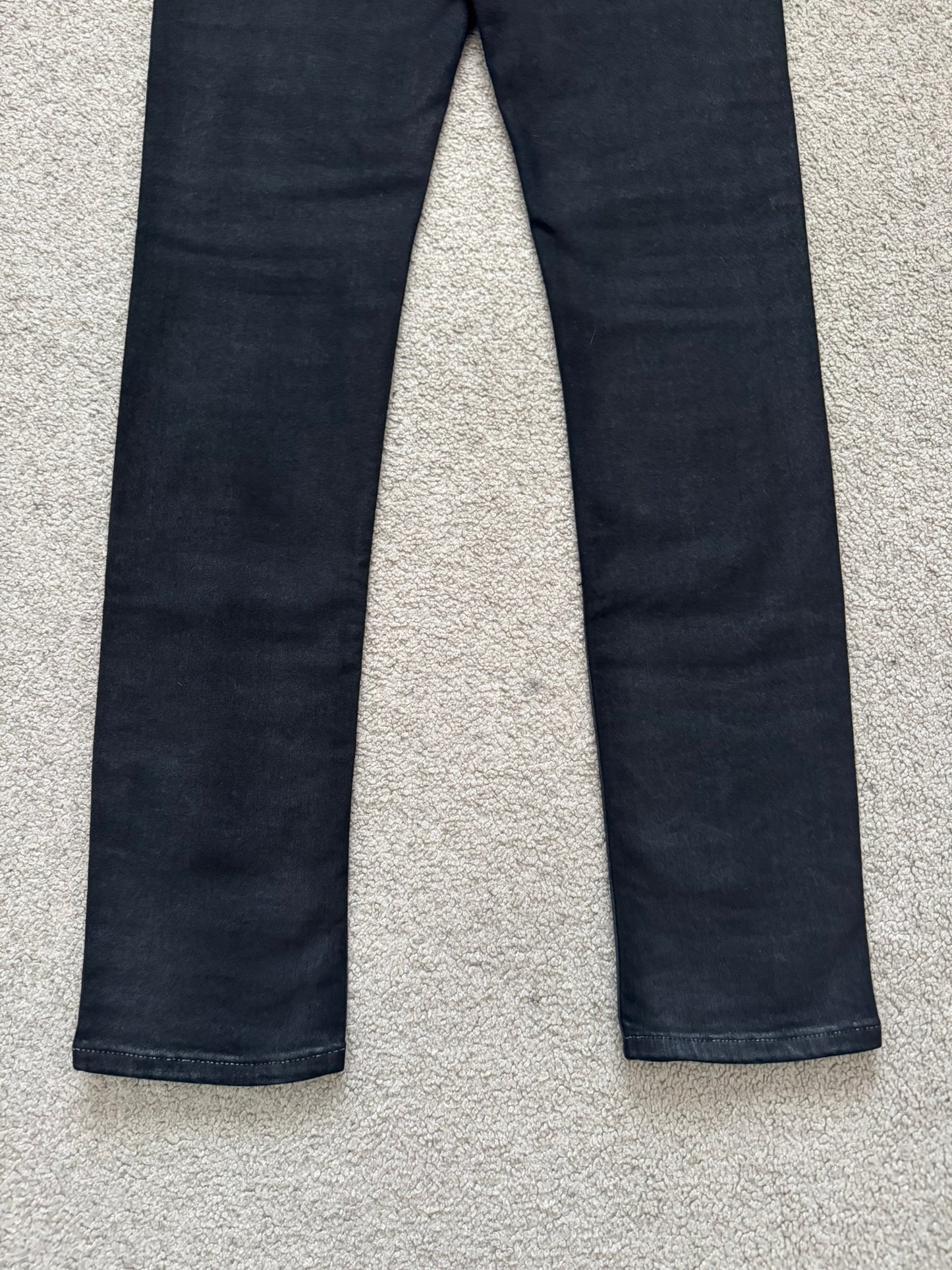 FW19 Rick Owens DRKSHDW Black Waxed Tyrone Cut Denim Jeans